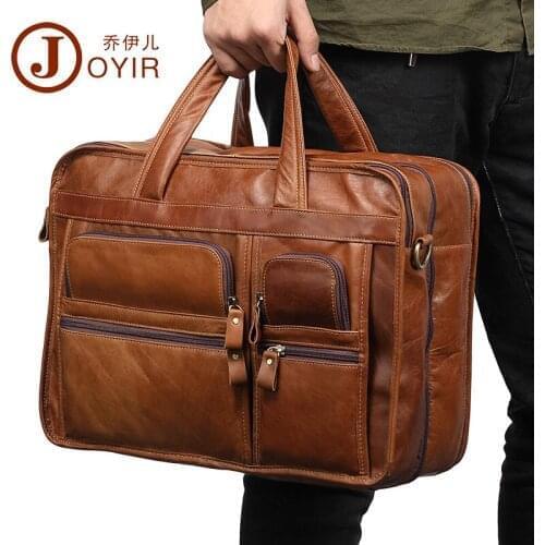 Retro High-Capacity Genuine Leather Vintag Men Handbag Laptop Euramerican Fashion Leather Business Business Shoulder Bag