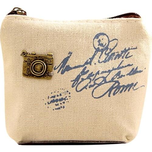 High Quality Canvas Coin Bag Coin Purse Fashion Portable Casual Clutch Bag Travel Makeup Pouch Cosmetic Bag