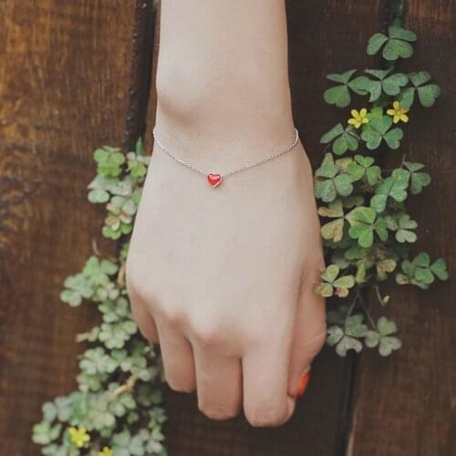 DreamySky 2018 Real Pure Heart Silver Color Bracelets For Women pulsera de plata Drop Shipping