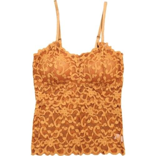Women Floral Cami Padded Tank Top Sexy Lace Cami Bralette Crochet Flower Bra Vest Bustier Crop Top