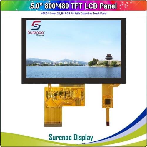 5.0" 800X480 40P/24_Bit RGB TFT LCD Module Display Monitor Screen with 4-Wire Resistive / IIC I2C Capacitive Touch Panel