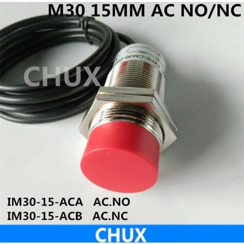15mm Detect Switch 2wires IM30-15-ACA ACB NO NC 90-250V M30 Inductive Proximity Sensor AC