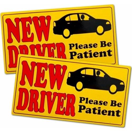 2x Student Driver Please Be Patient Magnet Safety Decal Caution Sign