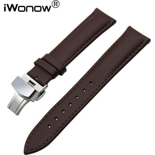 22mm Genuine Leather Watchband for Samsung Gear S3 Classic Frontier Gear 2 Neo Live Watch Band Stainless Steel Clasp Wrist Strap