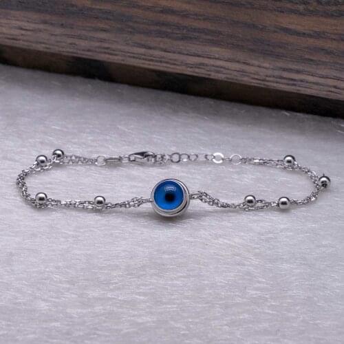 925 Sterling Silver Bracelet with Evil Eye Bead