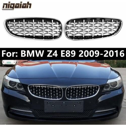 Pair Diamond Grill Meteor Style for BMW Z4 E89 Grille 2009-2016 23i 25i 28i 30i 35i Car Front Bumper Kidney Grill Replacement