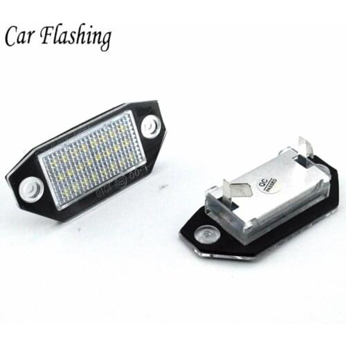 Car flashig 2Pcs Error Free 18LED License Plate Lights For Ford Mondeo MK3 2000 2001 2002 2003 2004 2005 2006 2007 Car Styling