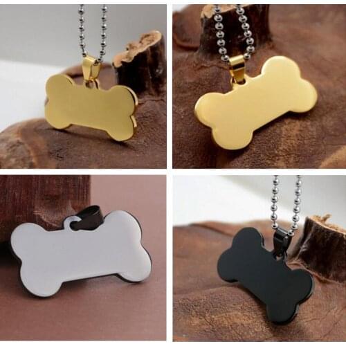 DHL Free Shipping Stainless Steel Pet Tags Bone Shape Dog Name Tags Mix Colors Pet ID Tag Stainless Steel Pet Pendant