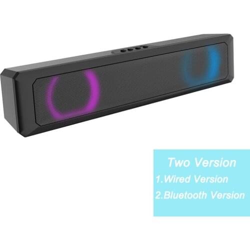 Wireless Bluetooth Speaker Bass Stereo Wireless Speakers LED Light Colorful Loudspeaker Subwoofer Wired Loudspeaker Support TF