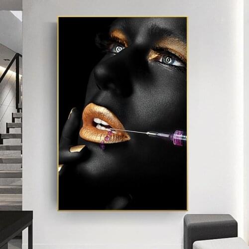 Black Women Pictures Print Modern Art Canvas Painting Scandinavian Canvas Posters Living Room Wall Decor Paintings Frameless