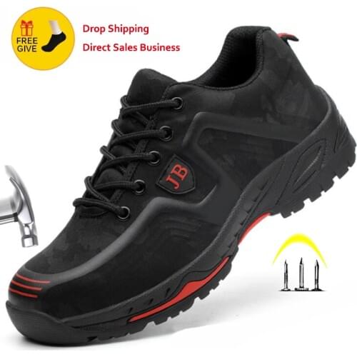 XPUHGM Breathable Safety Work Shoes Men Women Steel Toe Cap Work Shoes Anti-smashing Construction Working Safety Sneakers Men