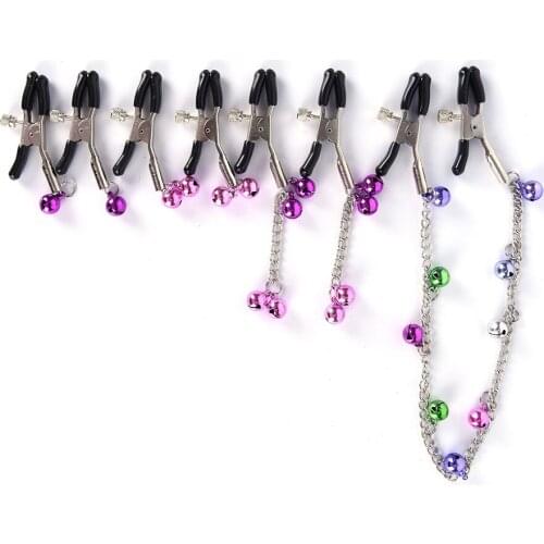 Erotic Toy Metal Nipple Clamps Jingle Bell Chain Clips Flirting Teasing Ringing Orgasm Stimulation Sex Products For Male