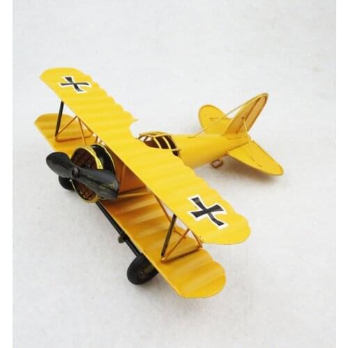 Iron Retro Airplane Figurines Metal Plane Model Vintage Glider Biplane Miniatures Home Decor Aircraft for Home Decor