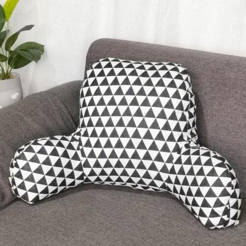 Geometry Office Bed Back Cushion Pillow Cotton Linen Travel Car Warm Back Pillows For Flight with Armrest Pregnant Cushions