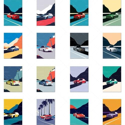 HD Canvas Art Print Poster Nordic Home Decor Classic Car Wall Modular Color Picture Living Room Canvas Painting Poster