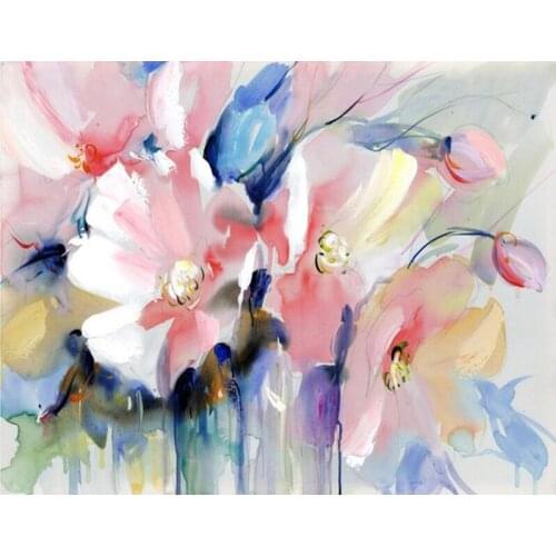 Painting By Numbers DIY Dropshipping Painted Warm Color Flower Decor Posters and Prints Modern Living room Artwork Picture