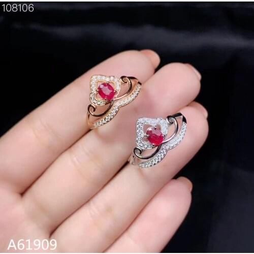 KJJEAXCMY boutique jewelry 925 sterling silver inlaid natural ruby female ring support test