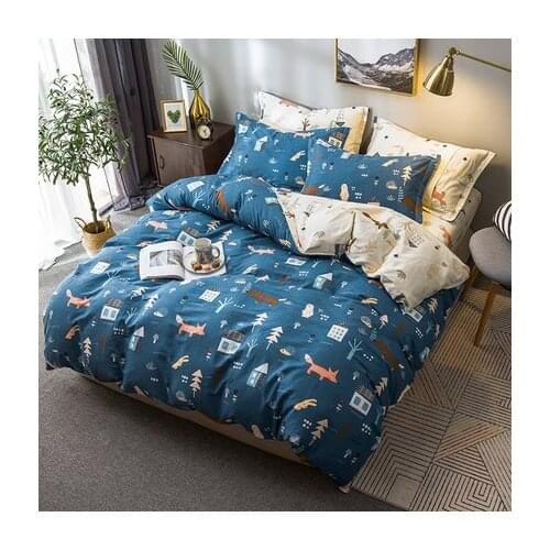 3pcs Bedding Set Comforter Animals Duvet Cover Pillowcase Deer Flamingo Panda Leopard Cat Printed Bedclothes