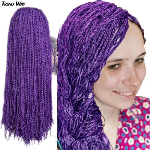 Trend Way 25inch Long Curly Box Braids Zizi Crochet Hair Bundles Synthetic Hair Extensions Braiding Hair Blonde Balck For Women