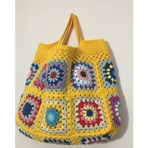 Granny Square Crochet Bag Summer Bag Beach Bag Handmade crochet bag crochet shoulder bag tote bag handbag