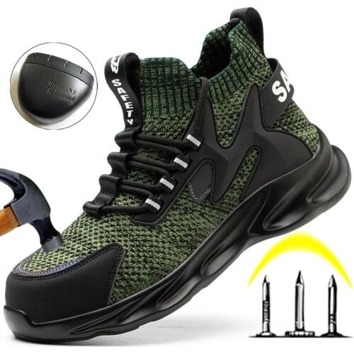 Fashion New Design Safety Shoes Men Sock Boots Steel Toe Cap Kevlar Midsole Puncture-Proof Work&Safety Boots Male Working Shoes