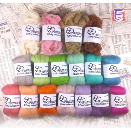 Needlework Wool felt poke fun merino wool felt kit roll material merino 5g/piece, 20piece/lot (100g per pack) Free shipping