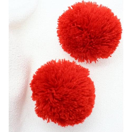 Set of 40pcs loose thin yarn Pom Pom Red yarn pom pom 4cm-6cm or you specify color and size