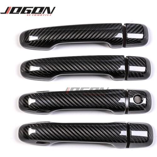 Real Carbon Fiber Car Side Body Door Handle Cover Trim For Toyota Land Cruiser LC200 FJ200 Prado FJ150 2016-2020 Car Accessories