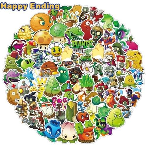 50 Pcs/pack Plants Vs. Zombies Stickers Game Graffiti Sticker For Kid Pegatina Stationery Skateboard Laptop Guitar Anime Toy PVZ