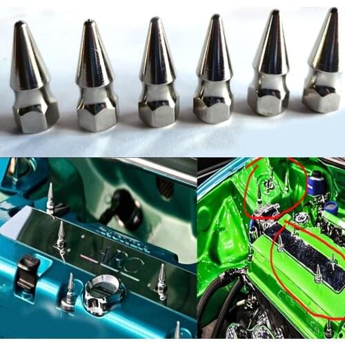 New JDM Style M6X1.0 Chrome Spikes Bolt Spiked Valve Cover Engine Bay Baby Spike Dress Up Washer Kit For Honda Engine H23A1
