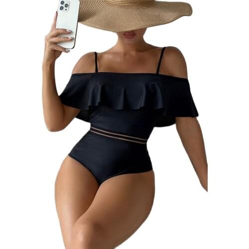 Phaixoneible Black One Piece Swimwear