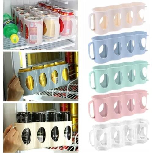 Portable Can Organizer Canned Beer Refrigerator Refrigerated Storage Rack 4-compartment Freezer Storage Rack Freeze
