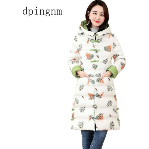 2018 Winter Down Jacket Women Long Coat Warm Parkas Thick Female Warm Wool Rabbit fur collar High Quality Jackets Plus Size