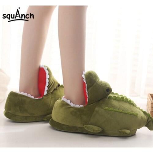 Cartoon Crocodile Slippers Funny Cute Animal Shoes Green Sneakers Unisex Women Men Adult Carnival Holiday Party Play Games Wear