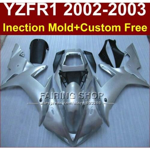 Silver custom fairing for YAMAHA bodywork YZF1000 02 03 YZF R1 2002 2003 yzf r1 body parts Aftermarket +7gifts