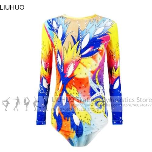LIUHUO Aerobics Leotards Girls Boys Gymnastics Leotards Kids Performance Womens Dance Dress Customized Unitards Costumes