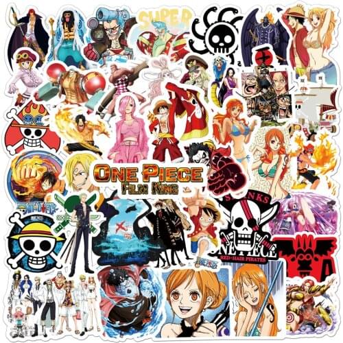 10/30/50PCS Cartoon Anime One Piece Sticker Trolley Case Bike Scooter Water Cup Waterproof Sticker Wholesale