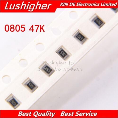 100PCS 0805 SMD Resistor 1% 47K Ohm 4702 473 47.0Kohm