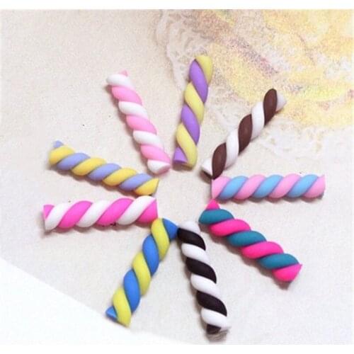 20pcs 25*5 mm Polymer Clay Sweet Sugar Candy Charms Pendants Ornament Decoration Jewelry making Handicraft Material