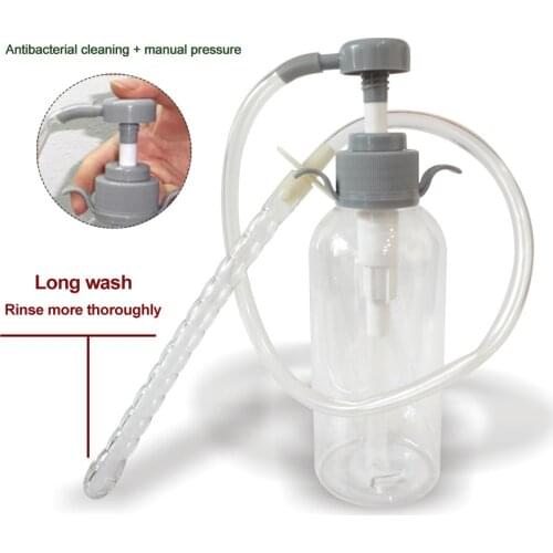 300ml Portable Reusable Home Cleaning Vaginal Clearner Bathroom Enema Bottle Private Parts Manual Pressure Pump Douche