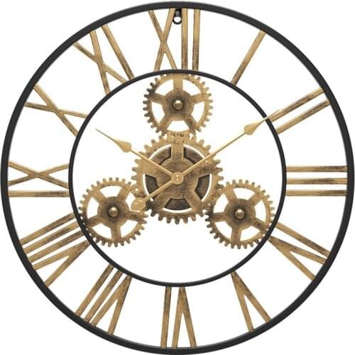 50cm Wall Clock Oversized 3d Retro Rustic Decorative Luxury Art Big Gear Iron Vintage Large Wall Clock On The Wall For Gift
