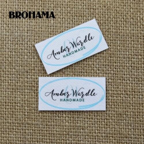 64 pieces Custom logo labels, Name iron on label, Custom Clothing tags, Organic Cotton Labels
