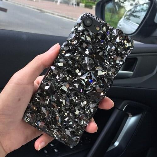 Black Stone Cases For iPhone X XS Max XR Transparent Soft Fundas For iPhone 11 XR 6 6S 7 8 Plus Clear Glass Diamond Covers
