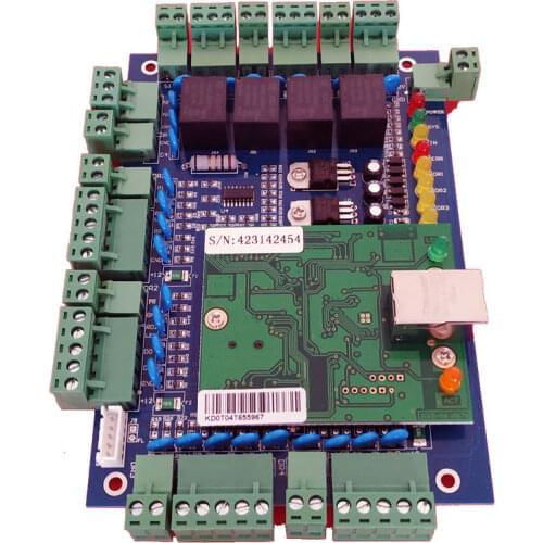 TCP/IP four Door access Control,Network access control board for access system / time attendance support RFID QR reader sn:L04