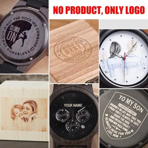 LOGO wood bamboo wooden watches wooden boxes logo engraved fee,customized logo laser engrave OEM/ODM