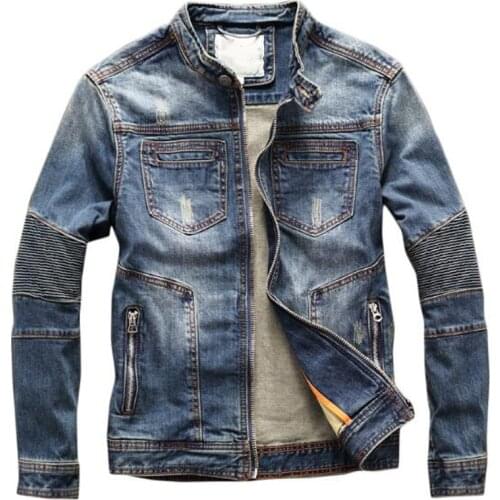 Vintage Summer Mens Coats Denim Jackets Automotive Designer Mens Overcoats Workout Baseball Jeans Jacket For Men Clothing 4XL
