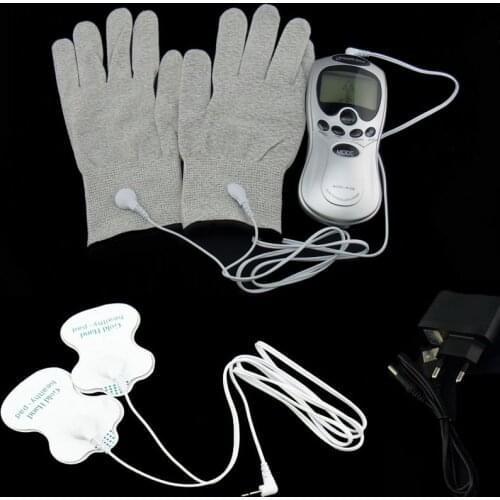Electric massage glove massager Tens Acupuncture Therapy Massageador Electric Digital Massager Fiber Electrode Massage Gloves