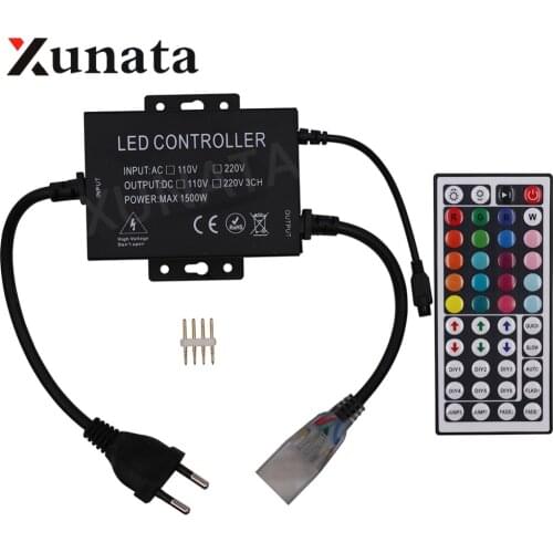 EU 220V US 110V RGB Led Strip Remote Controller with 44Key IR controller 1500W High Voltage control