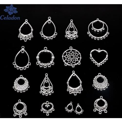 10pcs/lot WaterDrop Antique Zinc Alloy Metal Charm for DIY Earring Connectors Jewelry Findings Making Jewelry Findings