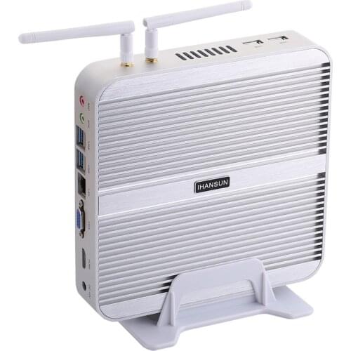 Fanless Mini PC,Intel Core I3 4005U,Windows 10/Ubuntu,Silver,[HUNSN BM01L],(WiFi/1HD/1VGA/4USB3.0/2USB2.0/1LAN)